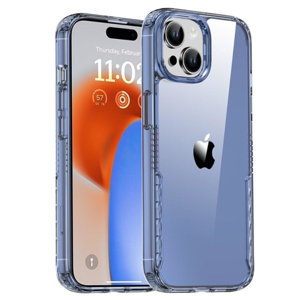 IPAKY iPhone 15 Plus Skal Hybrid Transparent Blå