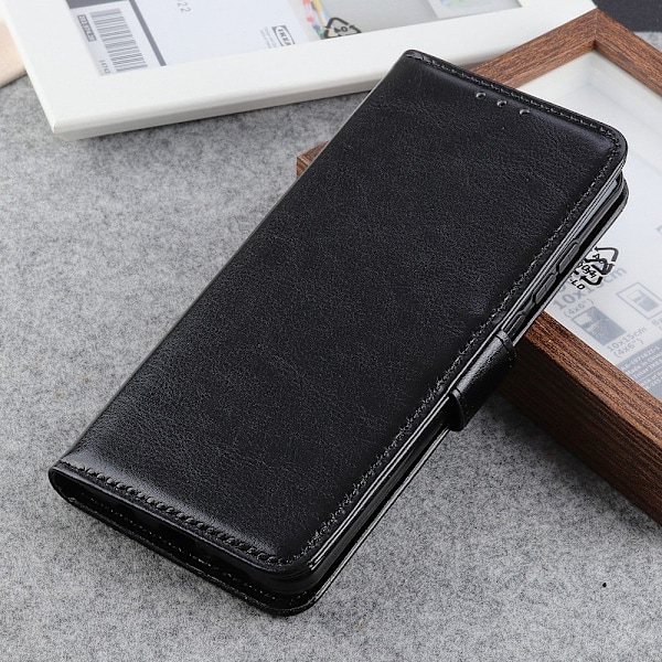 Samsung Galaxy S21 Plus - Retro Läder Fodral - Svart Black Svart