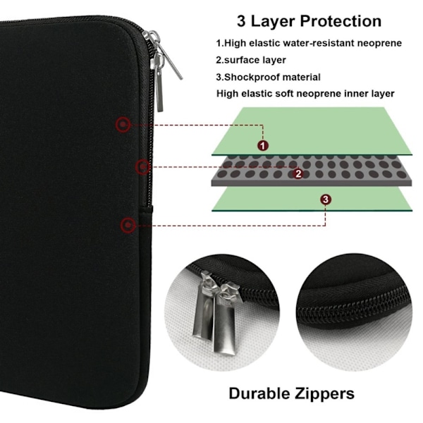 Laptop Neopren Sleeve Väska 13.3" Svart