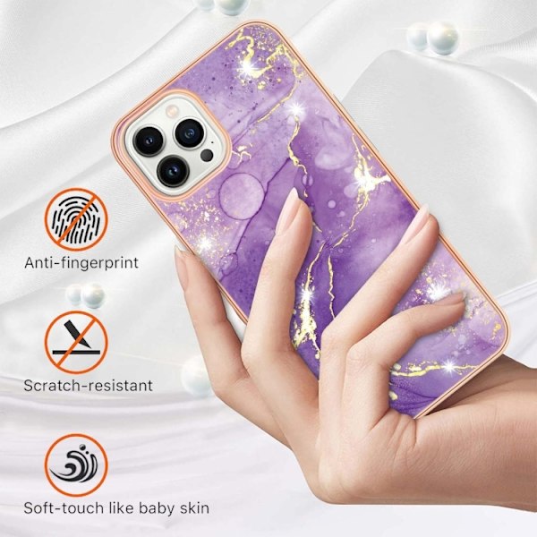 iPhone 14 Pro Skal Marmor Electroplate TPU