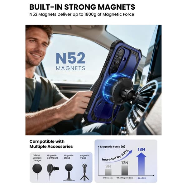 Supcase Samsung Galaxy S26 Skal MagSafe Iblsn ArmorBox Cobalt