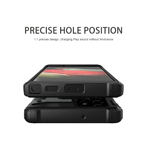 Samsung Galaxy S23 Ultra Skal Shockproof Hybrid Armor Svart