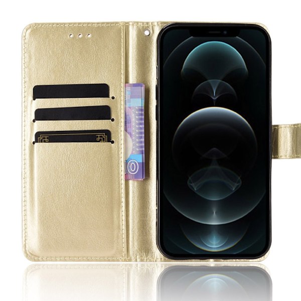 iPhone 13 Pro Max - Klassiskt Läder Fodral - Guld