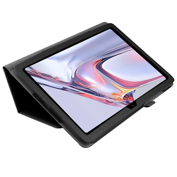 Samsung Galaxy Tab A7 10.4 Fodral Litchi Läder Svart Black Svart