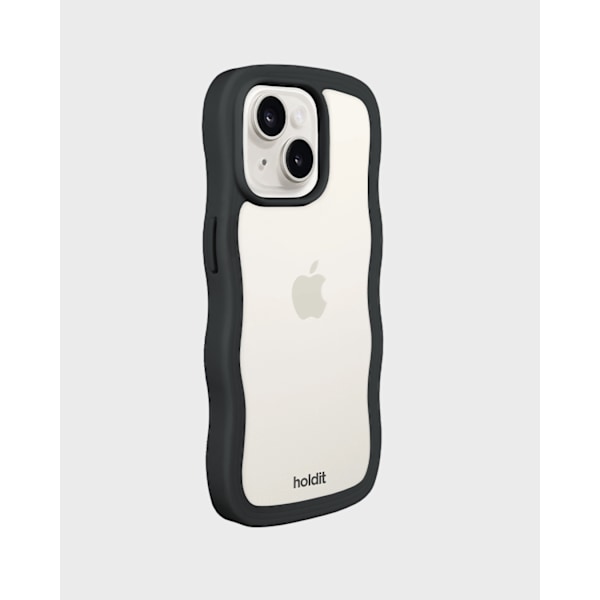 holdit iPhone 15 / 14 / 13 Skal Wavy Svart/Transpa