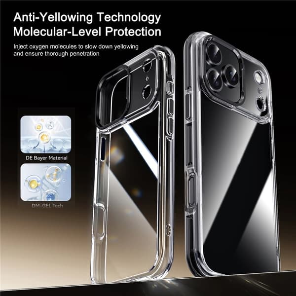 IPAKY iPhone 17 Pro Max Skal Shockproof Transparent / Svart