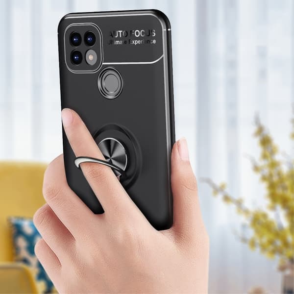 Realme C21 - Ring Skal - Svart/Blå Svart/Blå