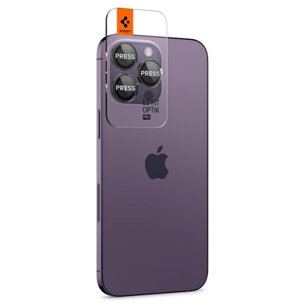 Spigen iPhone 14 Pro/Pro Max/15 Pro/Pro Max 2-PACK Optik.tR "Ez Fit" Linsskydd