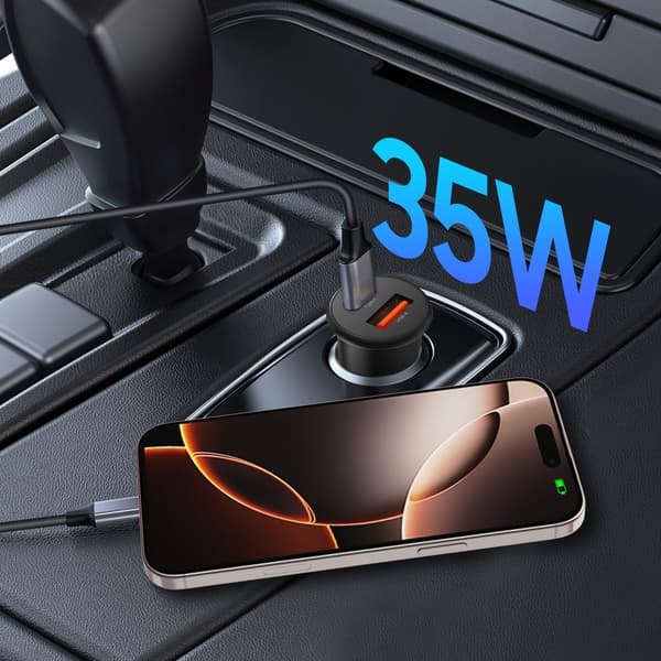 Tech-Protect 35W PD QC USB-C / USB-A Billddare Svart