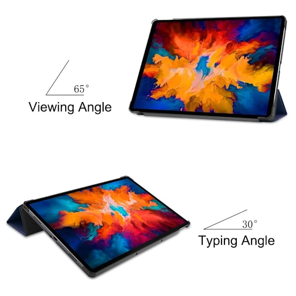 Lenovo Tab P11 Pro - Tri-Fold Läder Fodral - Mörk Blå DarkBlue Mörk Blå