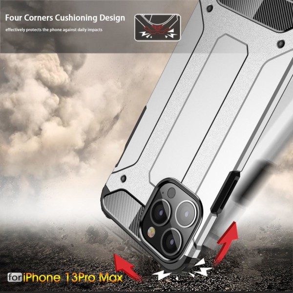 iPhone 13 Pro Max - Shockproof Armor Hybrid Skal - Silver