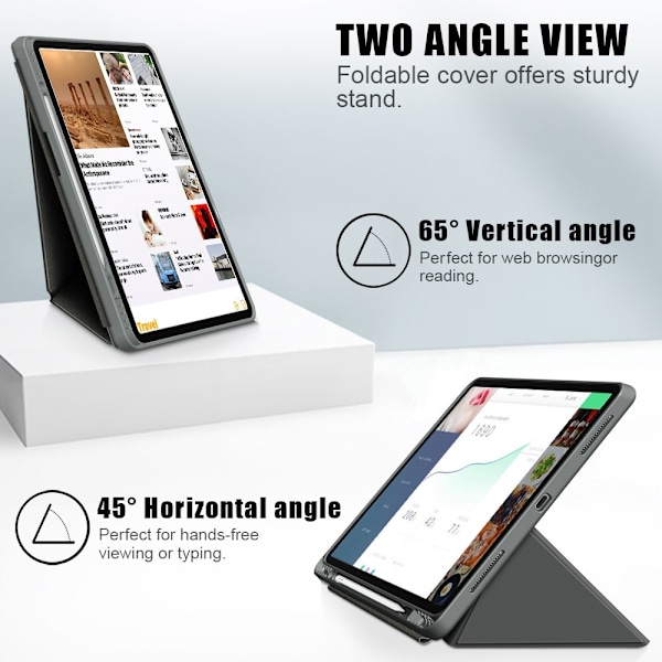 iPad Air 2025-2020 / Pro 11 Fodral Läder Origami Grå grå