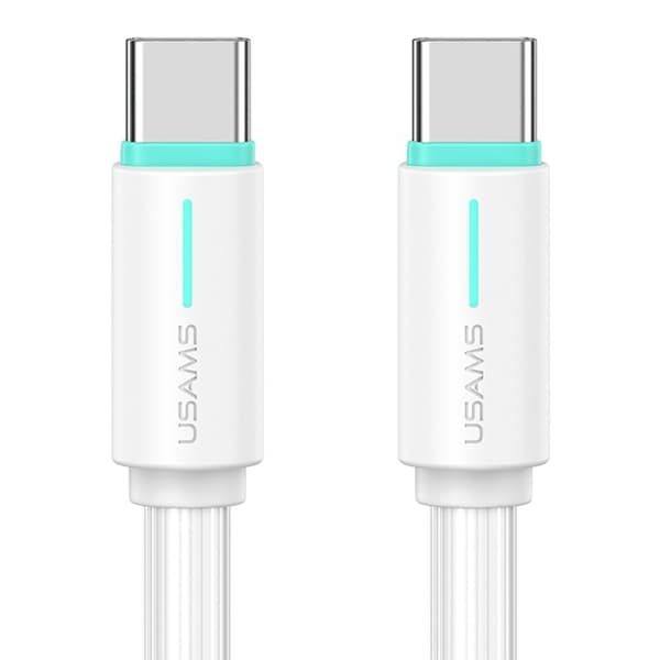 USAMS 1m 60W USB-C - USB-C Kabel Vit