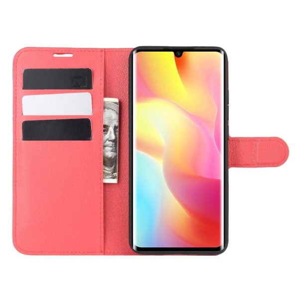 Xiaomi Mi Note 10 Lite - Litchi Plånboksfodral - Röd Red Röd