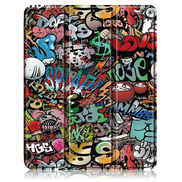 iPad Pro 12.9 (2020/2021) - Tri-Fold Fodral Med Pennhållare - Grafitti Grafitti