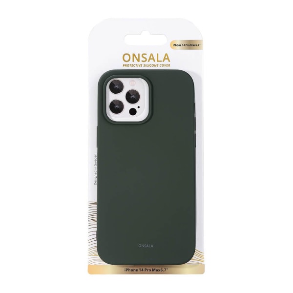ONSALA iPhone 14 Pro Max Mobilskal Silikon Olivgrön