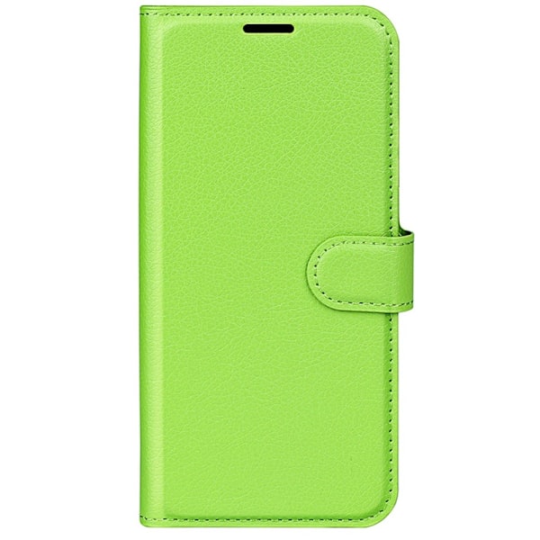 iPhone 16 Plus Fodral Litchi Läder Grön