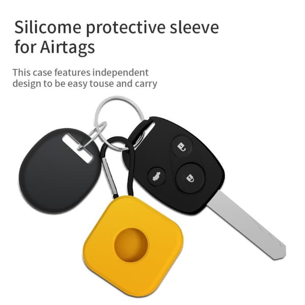 AirTag Hållare I Silikon Med Ringhållare - Blå Blå