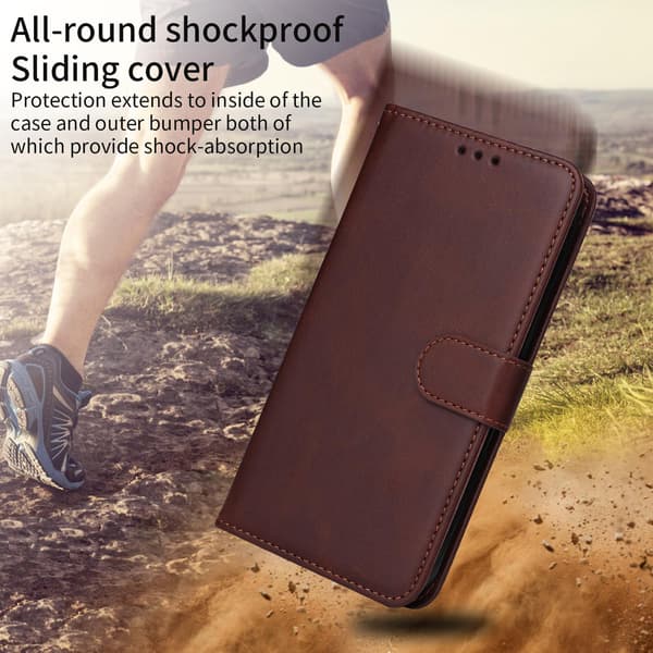 Samsung Galaxy S25 FE Plånboksfodral Läder Brun