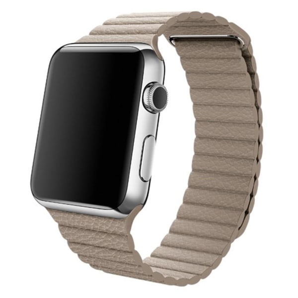 Magnetisk Loop Armband I Äkta Läder Apple Watch 40/38 mm - Beige