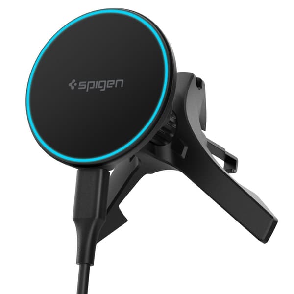Spigen 15W Qi2 Magnetisk MagSafe Billaddare Essential Luftventil Svart
