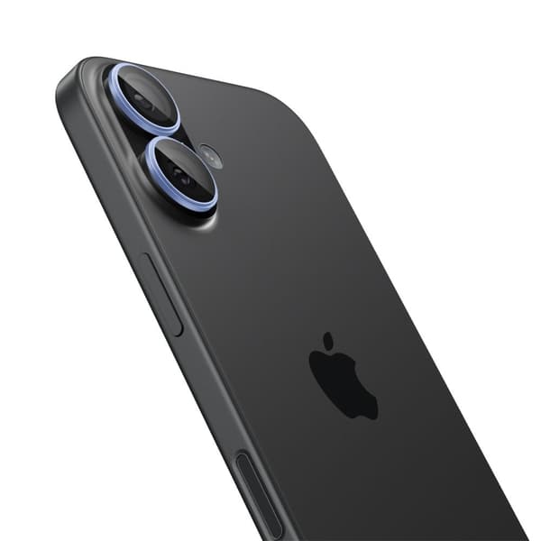 Spigen iPhone 17/16/16 Plus 2-PACK Linsskydd GLAS.tR "Ez Fit" Blå