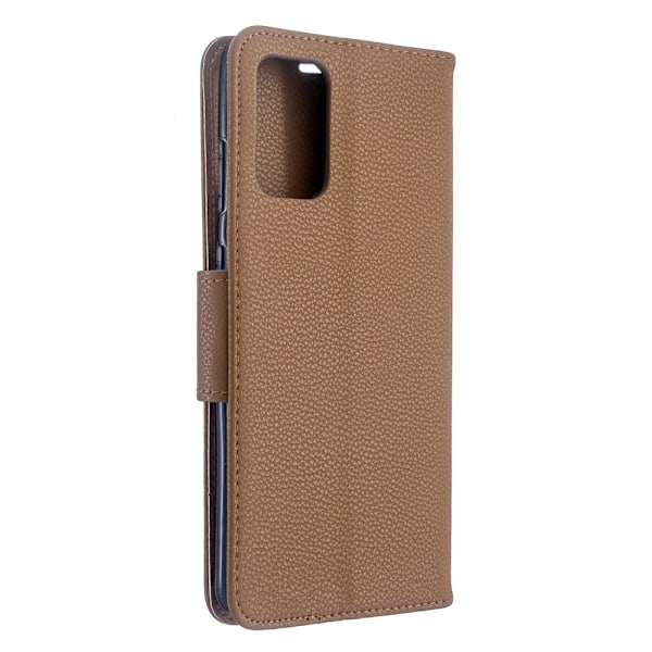 Samsung Galaxy S20 Plus - Litchi Plånboksfodral - Brun Brown Brun