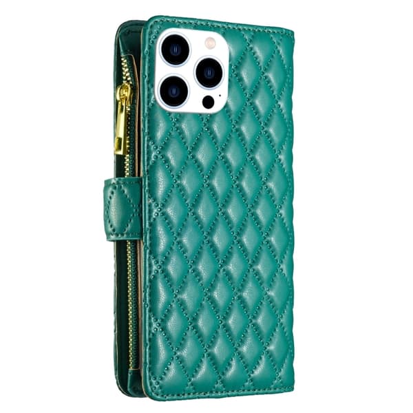 BINFEN iPhone 15 Pro Fodral Diamond Multifunktionell Grön