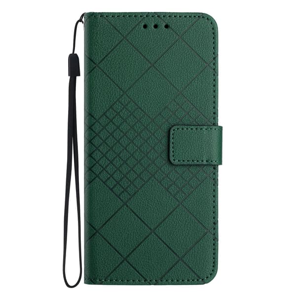 OnePlus 15 Fodral Läder Rhombus Grön
