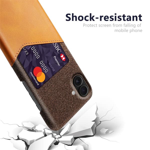 iPhone 17 Skal Med Kortfack Läder Brun