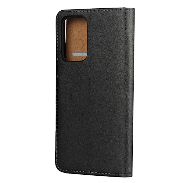 Samsung Galaxy A52 / A52s - Äkta Läder Plånboksfodral - Svart Black Svart