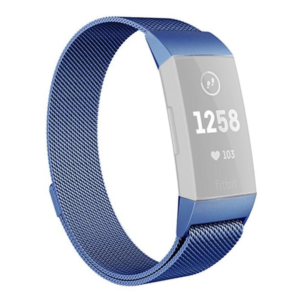 Milanese Loop Metall Armband Fitbit Charge 4/3 Blå