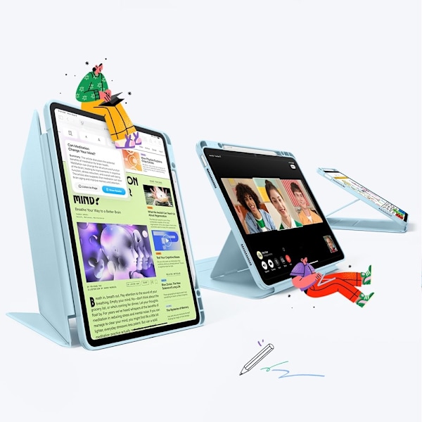 ESR iPad Air 13 2025 / 2024 Fodral Flip Hybrid Sky Blue