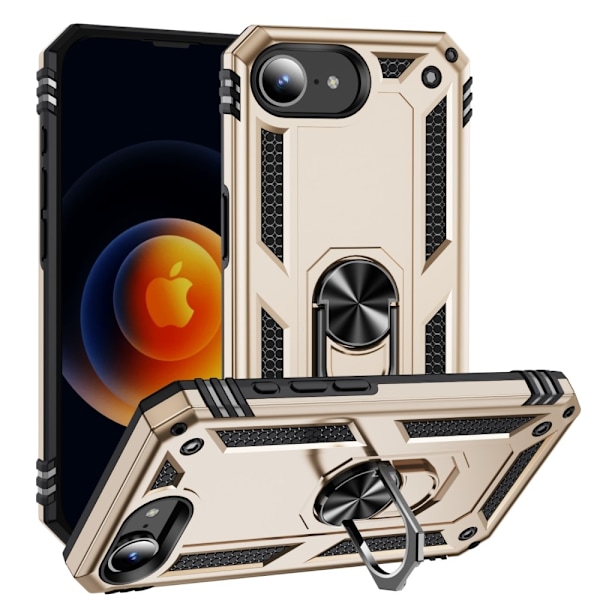iPhone 16e Skal Shockproof Hybrid Ring Guld