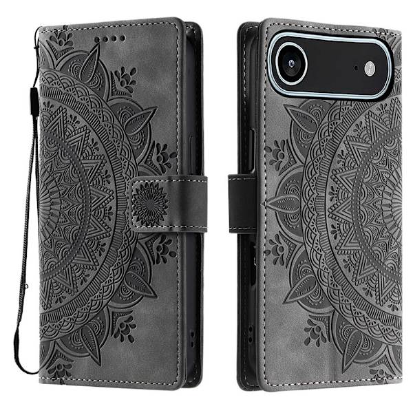 iPhone Air Fodral Mandala Läder Grå
