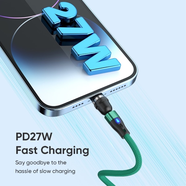 ENKAY 1 m 2in1 PD 60W USB-C - Lightning/USB-C 360° Magnetkabel