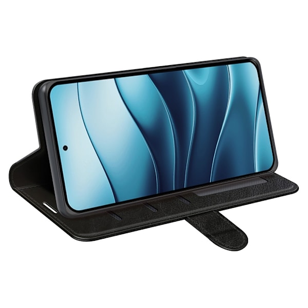 Xiaomi Redmi Note 14 4G Fodral Crazy Horse Läder Svart