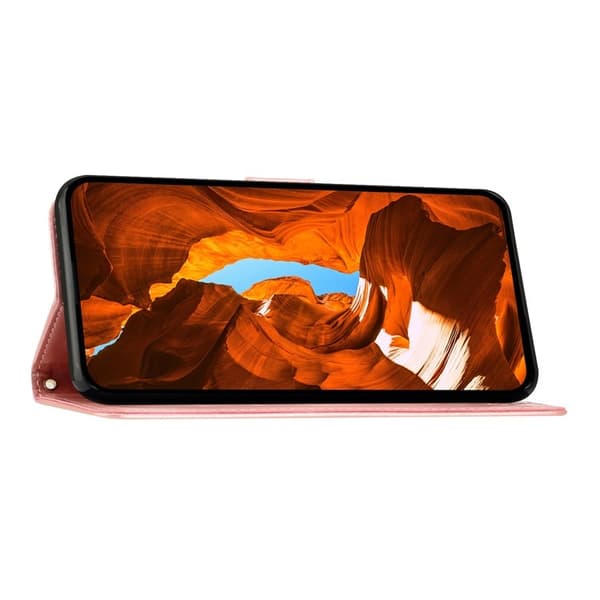 iPhone 17 Fodral Med Blommigt Tryck Roséguld