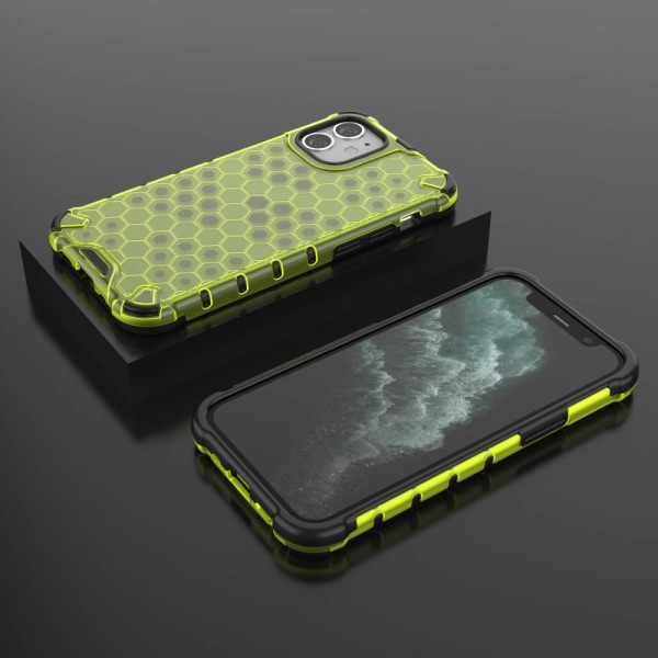 iPhone 12 Mini - Armor Honeycomb Textur - Grön Green Grön