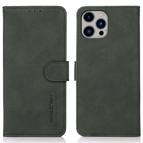 KHAZNEH iPhone 16 Pro Fodral Matt Läder Grön