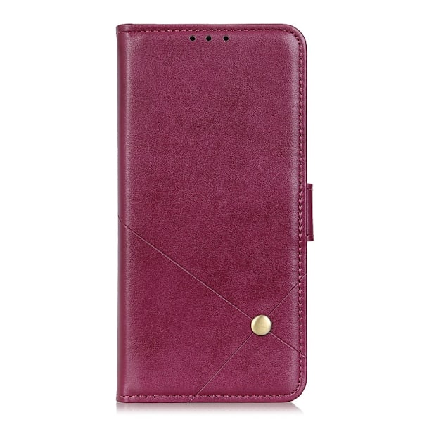Samsung Galaxy A72 - Nit Dekor Läder Fodral - Röd Red Röd