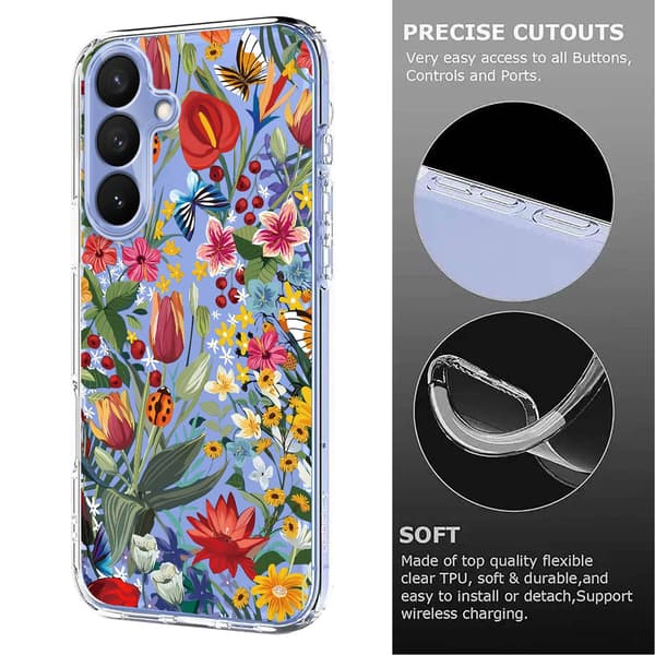 Samsung Galaxy S26 Plus Skal TPU Med Tryck Blommor