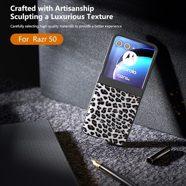 Motorola Razr 50 5G Mobilskal Leopard Mönster