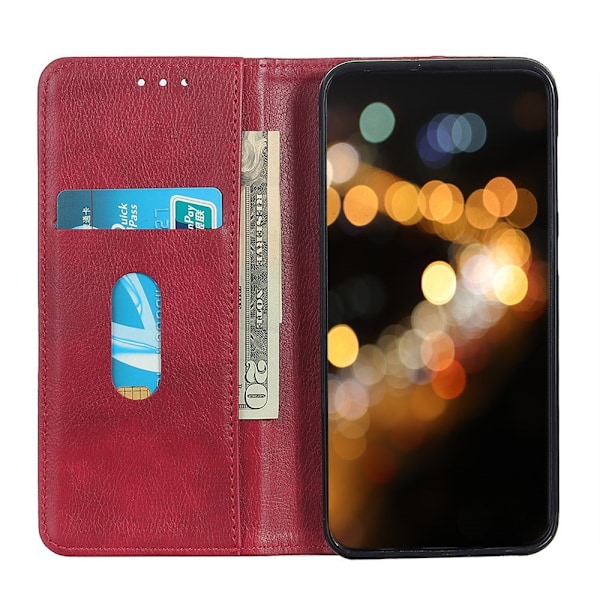 KHAZNEH Galaxy S23 Ultra Flip Fodral Split Läder Röd