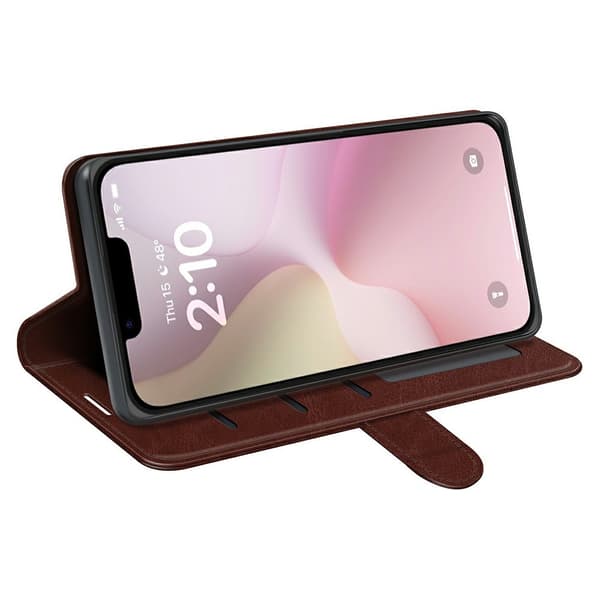 iPhone 17e / 16e Fodral Crazy Horse Läder Brun