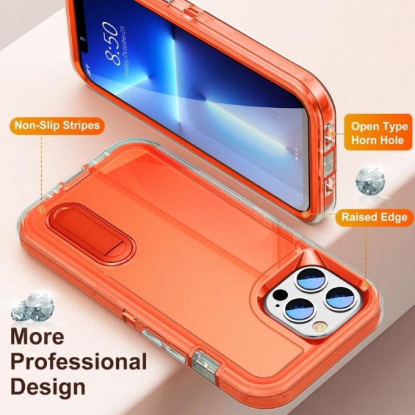 iPhone 14 Pro Max Skal 3in1 Shockproof Xtreme Transparent/Orange