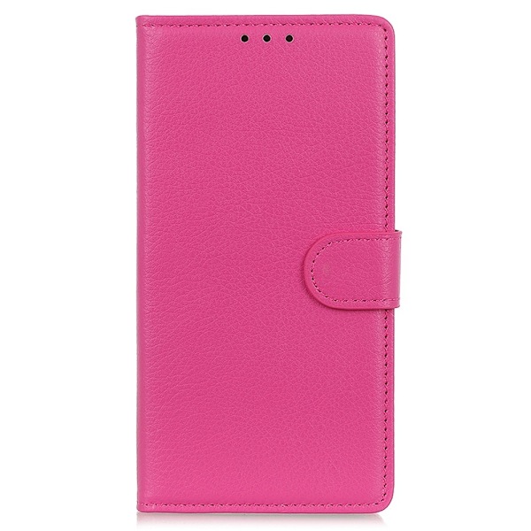Google Pixel 8 Pro Fodral Litchi Läder Rosa