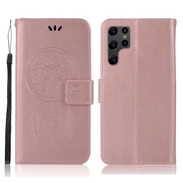 Samsung Galaxy S22 Ultra Fodral Owl Dreamcatcher Roséguld