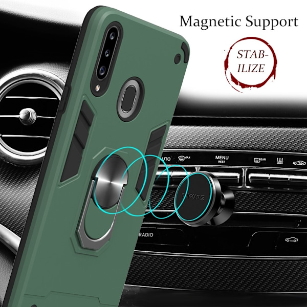 Samsung Galaxy A20s - Ring Skal - Grön Green Grön