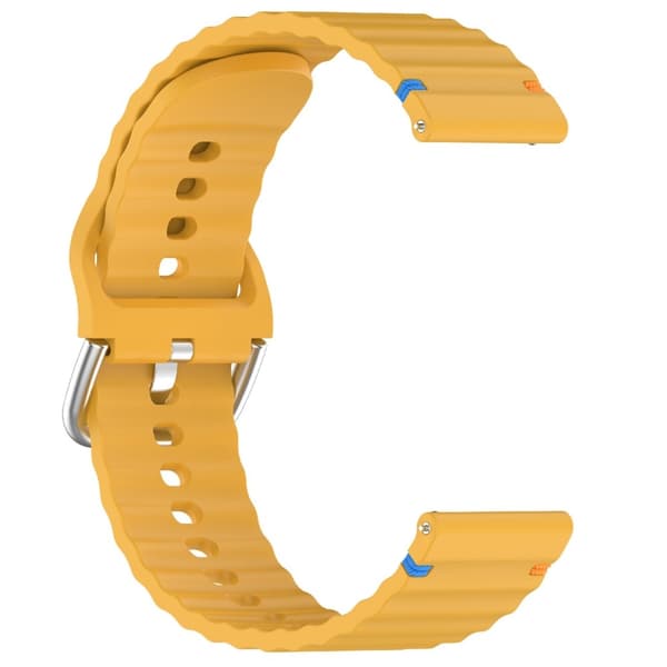 Klockarmband 20 mm Silikon Wave Design Gul
